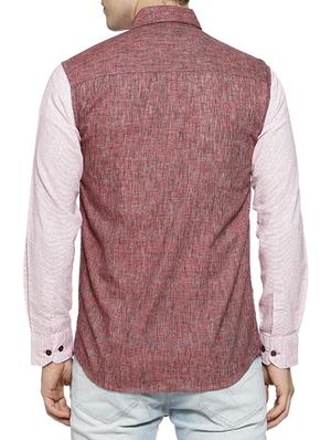 maroon cotton casual shirt - 15854364 - Standard Image - 3