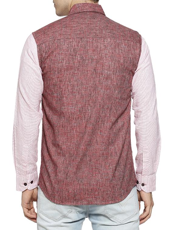 maroon cotton casual shirt - 15854364 - Zoom Image - 3