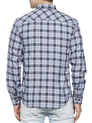 blue checkered casual shirt - 15854368 - Standard Image - 3