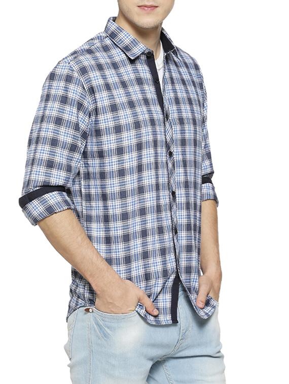 blue checkered casual shirt - 15854368 - Zoom Image - 2