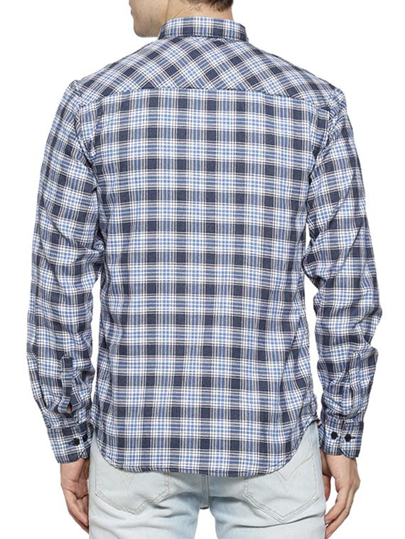 blue checkered casual shirt - 15854368 - Zoom Image - 3