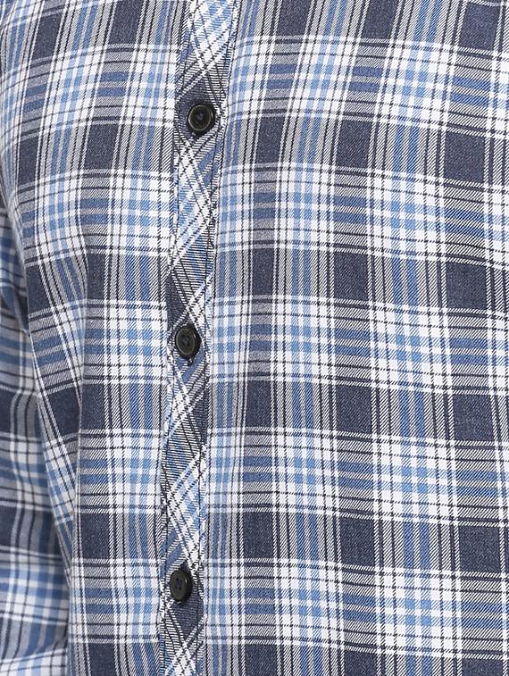 blue checkered casual shirt - 15854368 - Zoom Image - 4