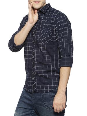 blue checkered casual shirt - 15854371 - Standard Image - 2