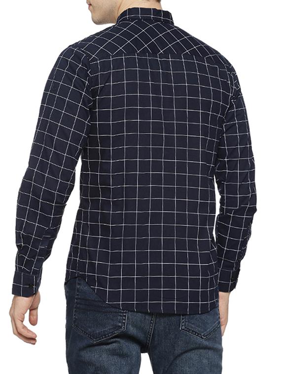 blue checkered casual shirt - 15854371 - Zoom Image - 3