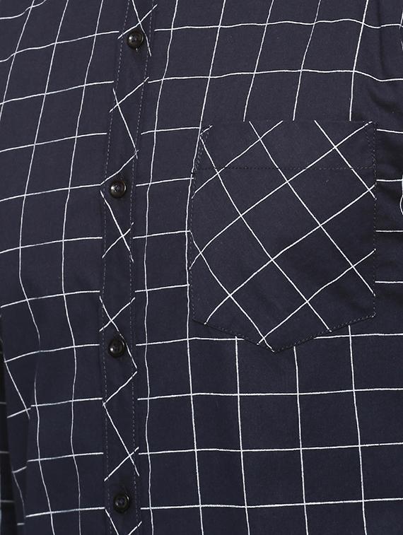 blue checkered casual shirt - 15854371 - Zoom Image - 4