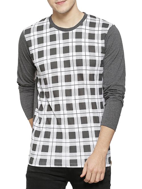 grey checkered tshirt - 15854397 - Standard Image - 1