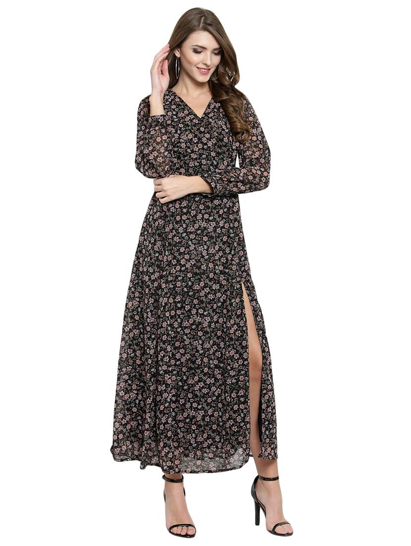 floral high slit maxi dress - 15854465 - Zoom Image - 1