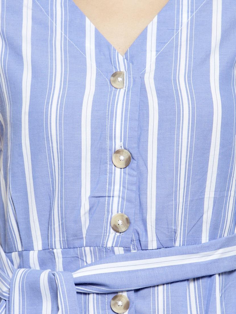 striped belted button up dress - 15854466 - Zoom Image - 4
