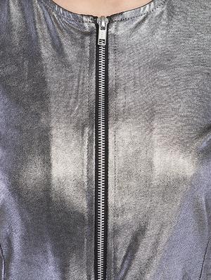 zip-up metallic crop top - 15854710 - Standard Image - 5
