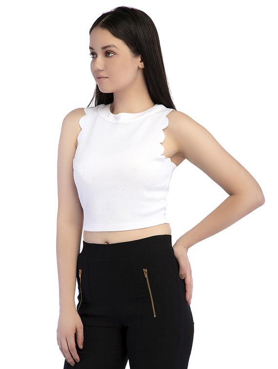 scallop detail crop top - 15854712 - Zoom Image - 2