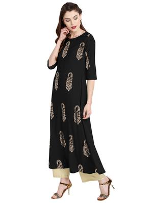 foil print a-line kurta - 15854744 - Standard Image - 2