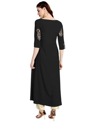foil print a-line kurta - 15854744 - Standard Image - 3