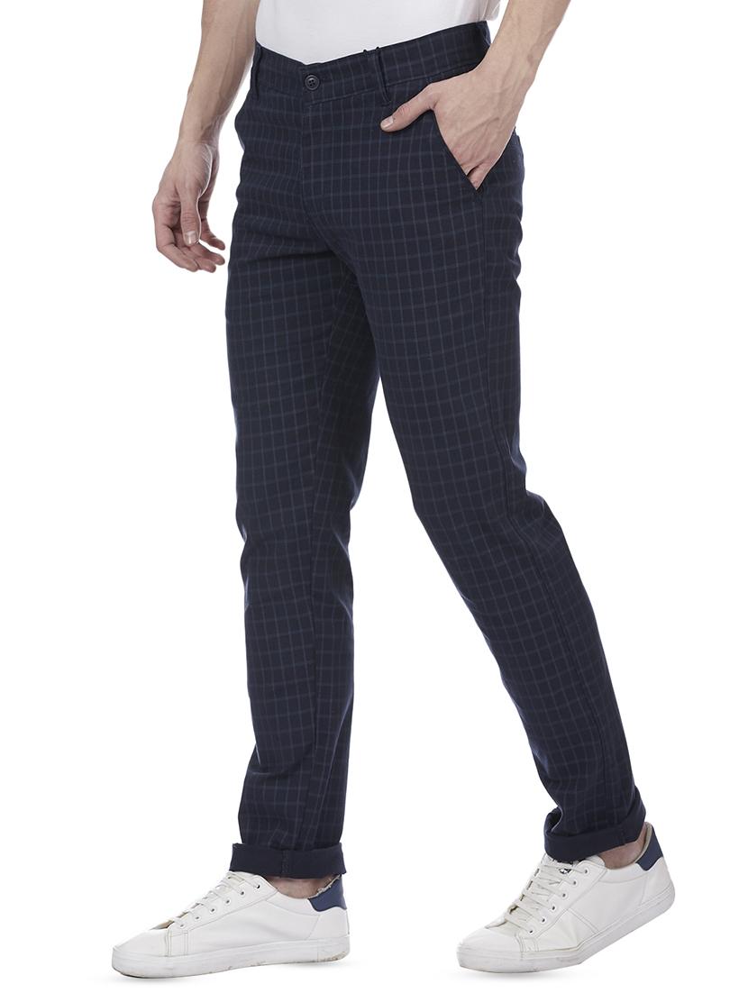 blue cotton flat front formal trouser - 15854982 - Zoom Image - 2