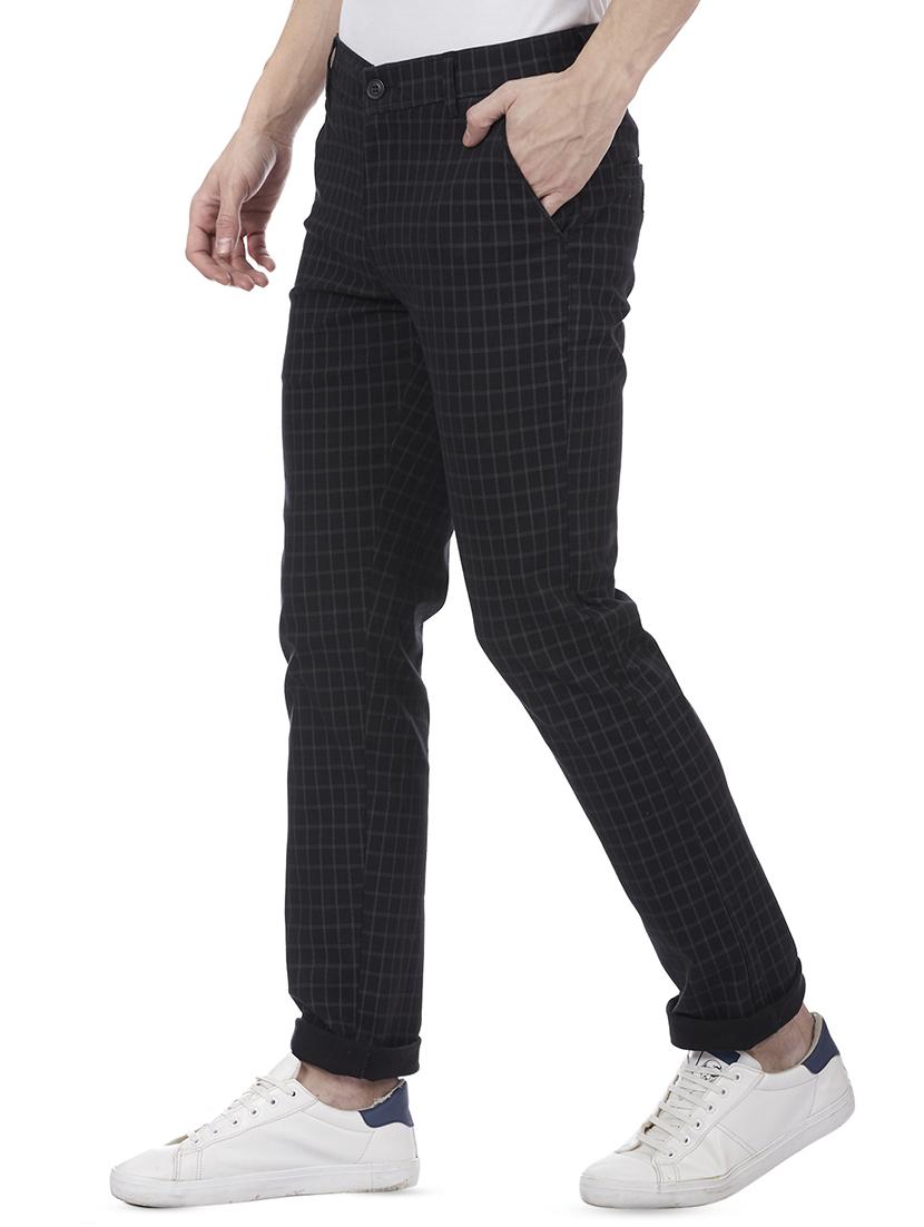 black cotton flat front formal trouser - 15854983 - Zoom Image - 2