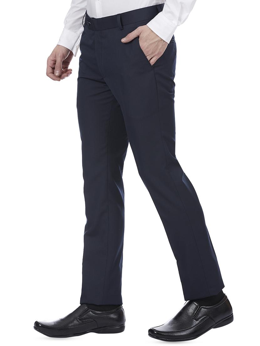 grey cotton flat front formal trouser - 15854985 - Zoom Image - 2