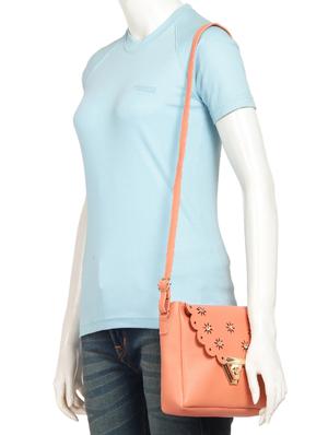 orange leatherette (pu) regular sling bag - 15855102 - Standard Image - 6
