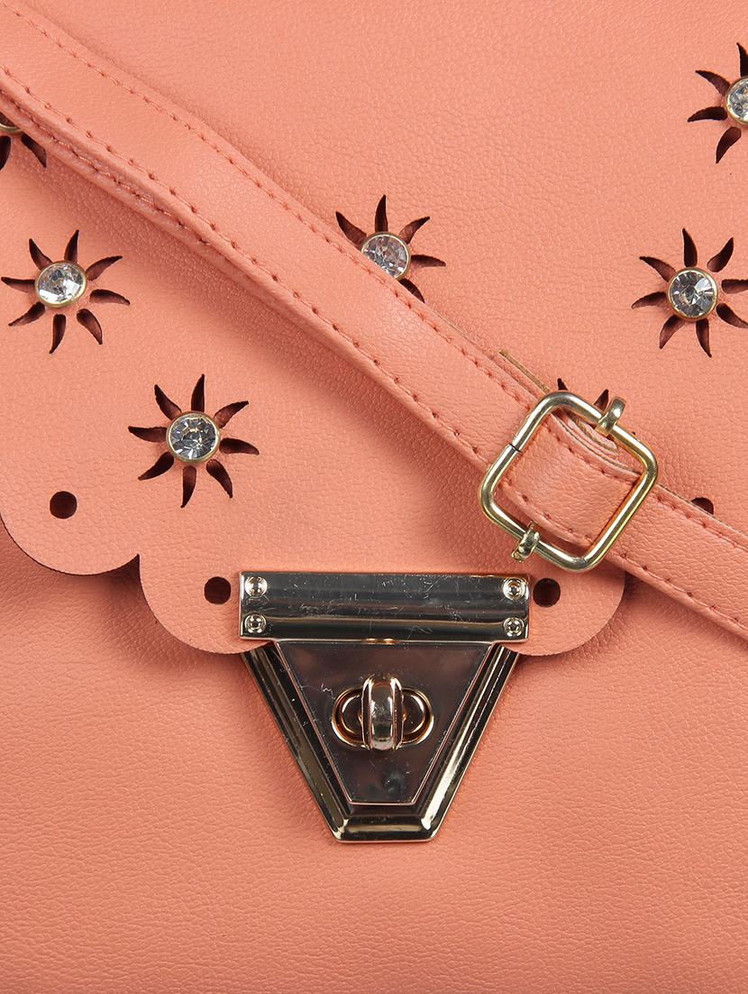 orange leatherette (pu) regular sling bag - 15855102 - Zoom Image - 4