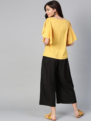 ruffle detail top & pleated trouser set - 15855190 - Standard Image - 4