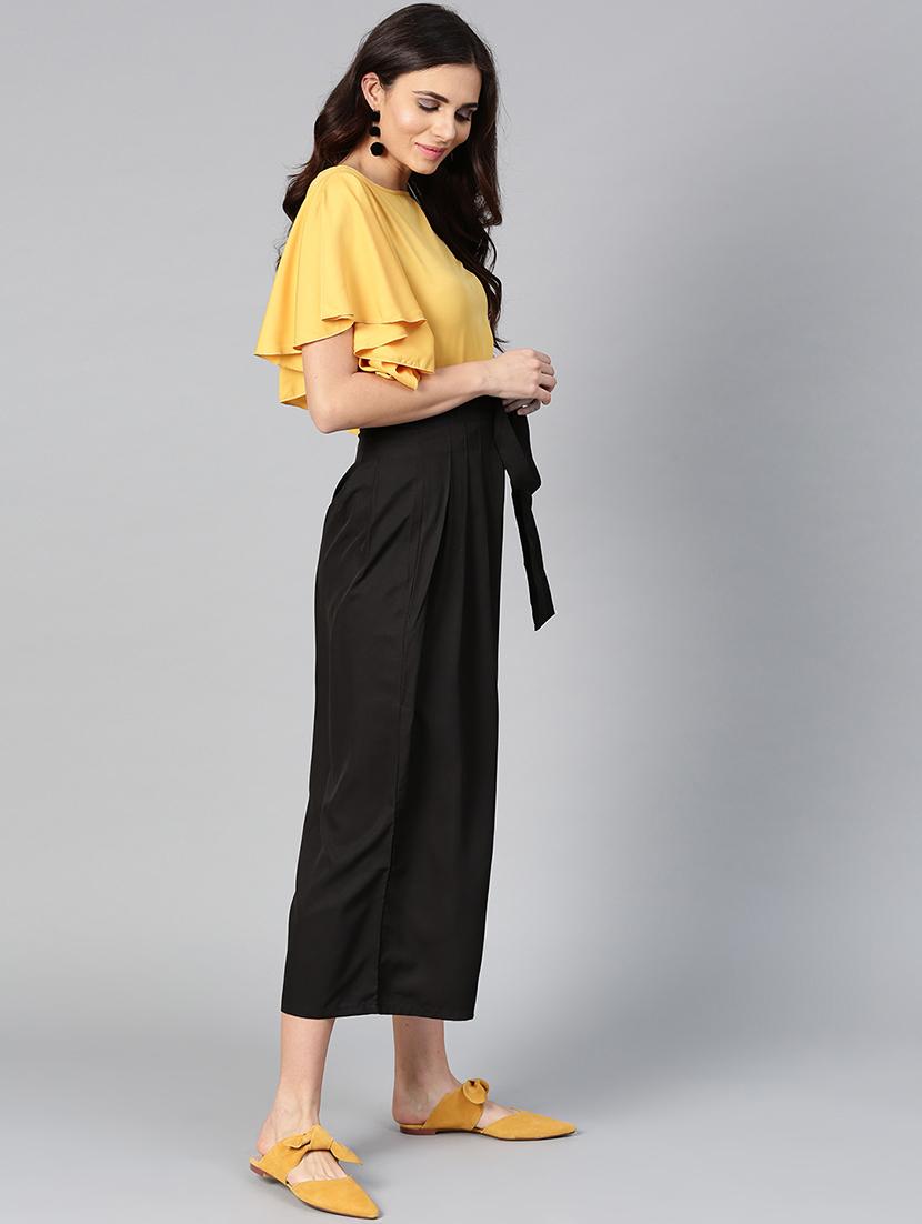 ruffle detail top & pleated trouser set - 15855190 - Zoom Image - 2