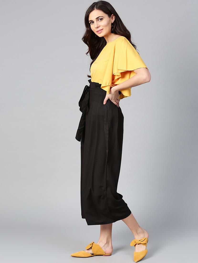 ruffle detail top & pleated trouser set - 15855190 - Zoom Image - 3
