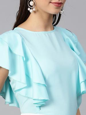 ruffle detail top & layered culottes set - 15855196 - Standard Image - 5