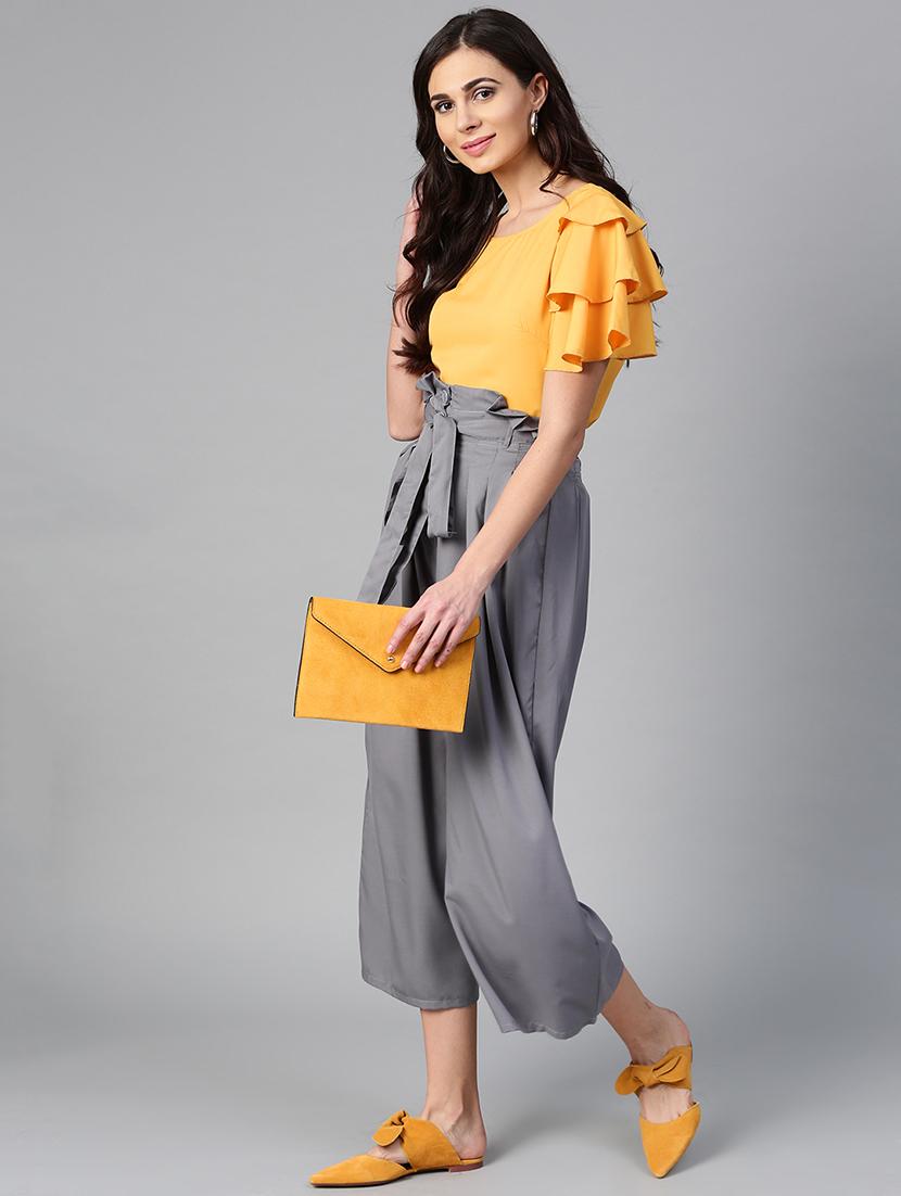 ruffle detail top & pleated trouser set - 15855198 - Zoom Image - 4