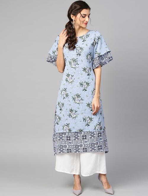 printed a-line kurta - 15855208 - Standard Image - 1