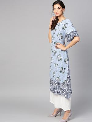 printed a-line kurta - 15855208 - Standard Image - 2