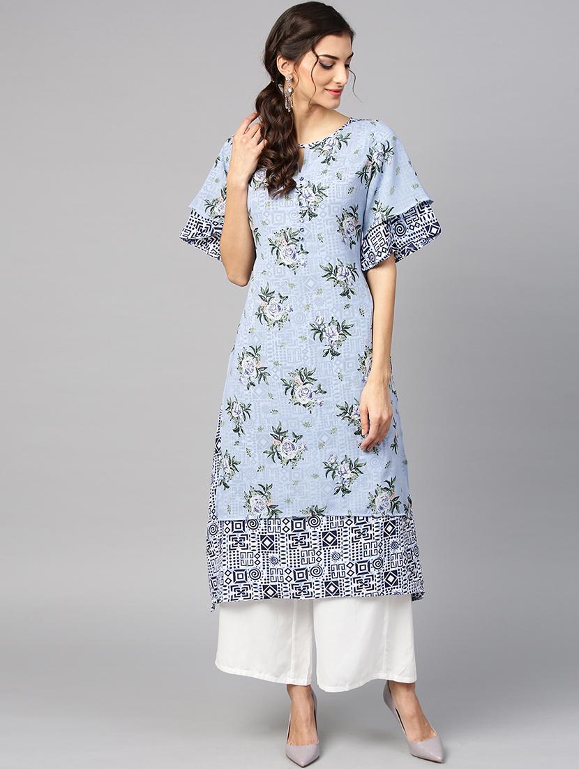 printed a-line kurta - 15855208 - Zoom Image - 1