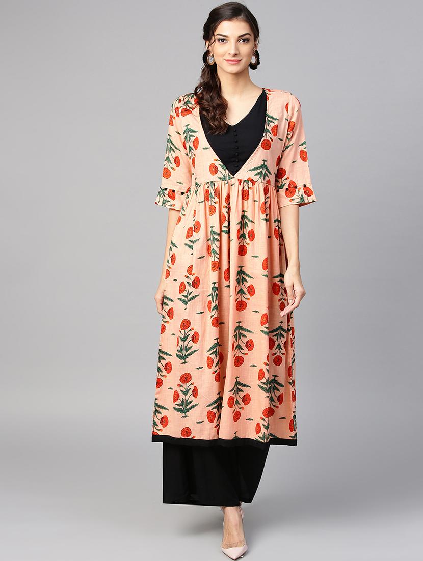 flared printed kurta - 15855212 - Zoom Image - 1
