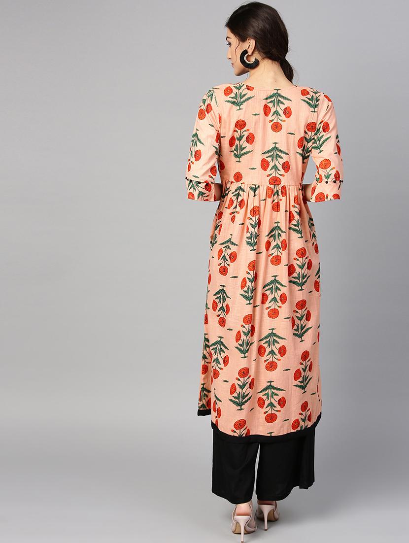 flared printed kurta - 15855212 - Zoom Image - 3