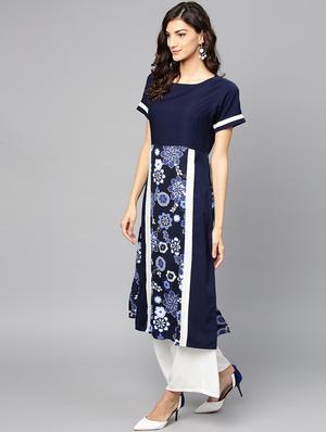 straight printed kurta - 15855213 - Standard Image - 2