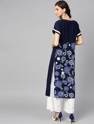 straight printed kurta - 15855213 - Standard Image - 3