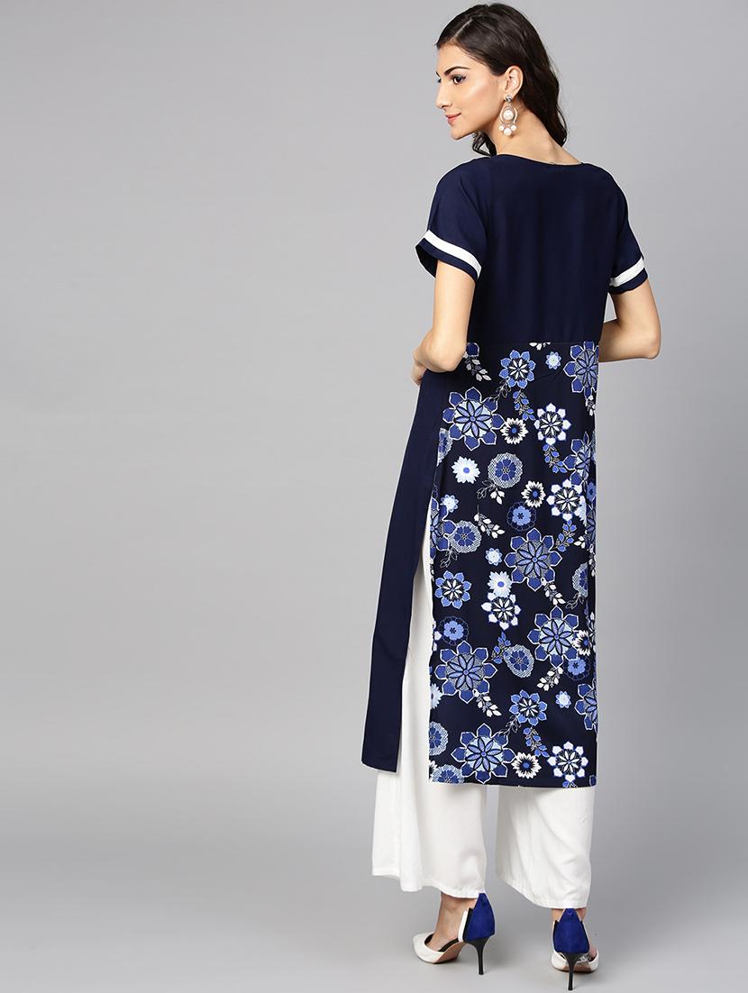 straight printed kurta - 15855213 - Zoom Image - 3