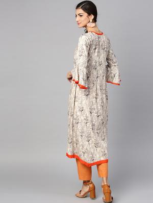 bell sleeves a-line kurta - 15855220 - Standard Image - 3