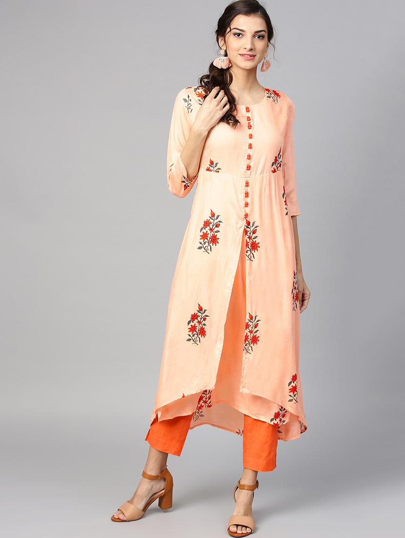 layered printed kurta - 15855223 - Zoom Image - 1