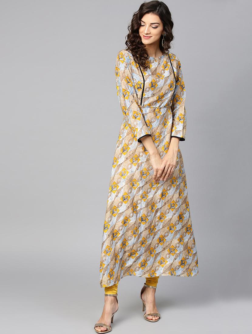 geometrical print a-line kurta - 15855224 - Zoom Image - 2