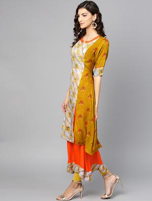 layered printed kurta - 15855225 - Standard Image - 2