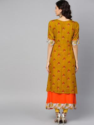 layered printed kurta - 15855225 - Standard Image - 3