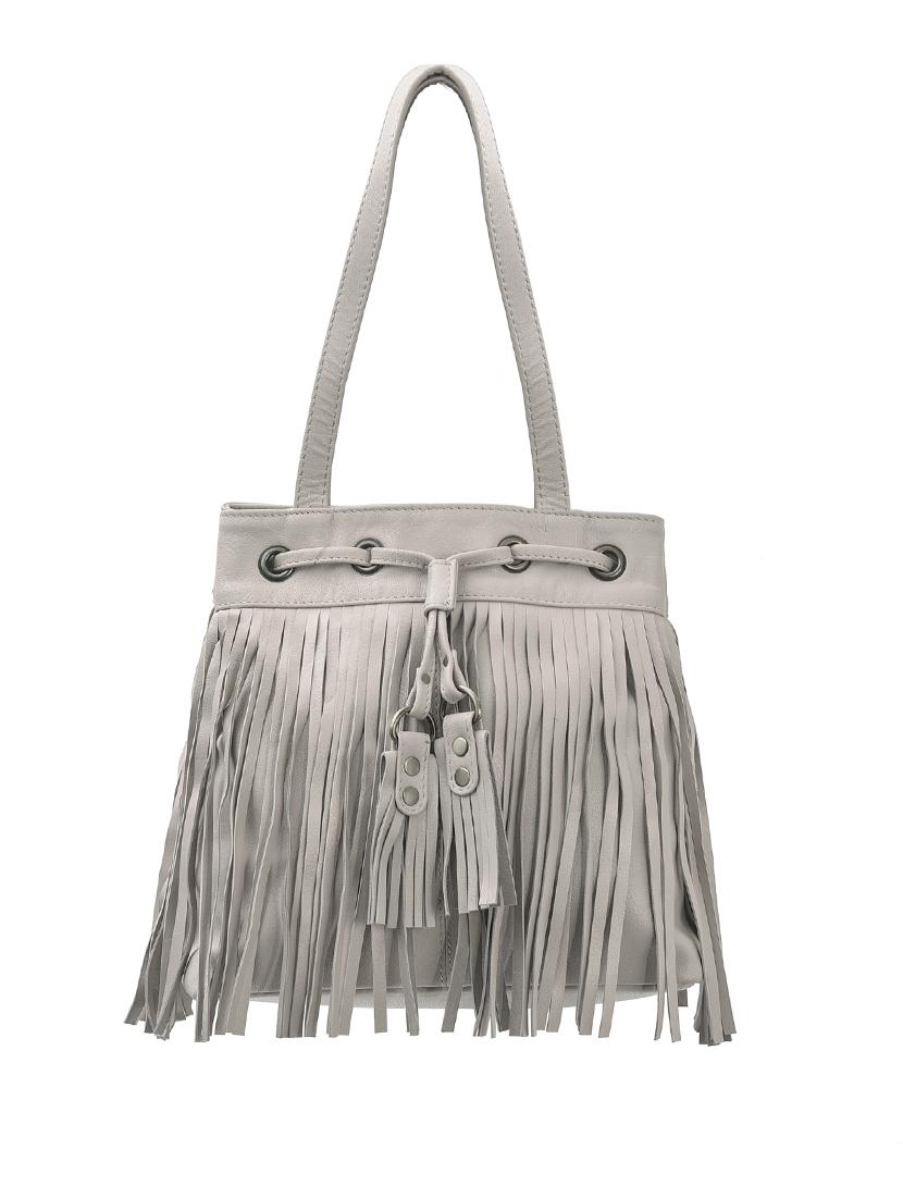 grey leather regular handbag - 15855340 - Zoom Image - 1
