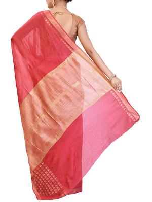 paisley zari border linen woven saree with blouse - 15855819 - Standard Image - 2
