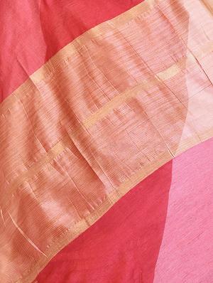 paisley zari border linen woven saree with blouse - 15855819 - Standard Image - 3