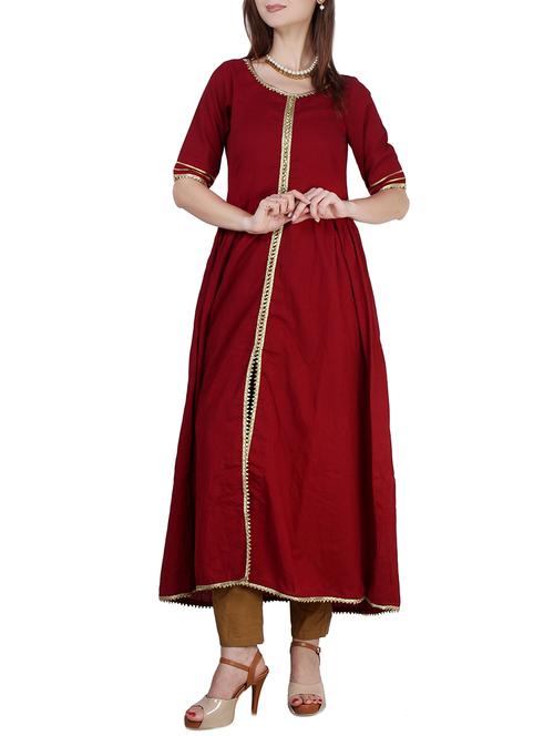 front slit flared kurta - 15855979 - Standard Image - 1