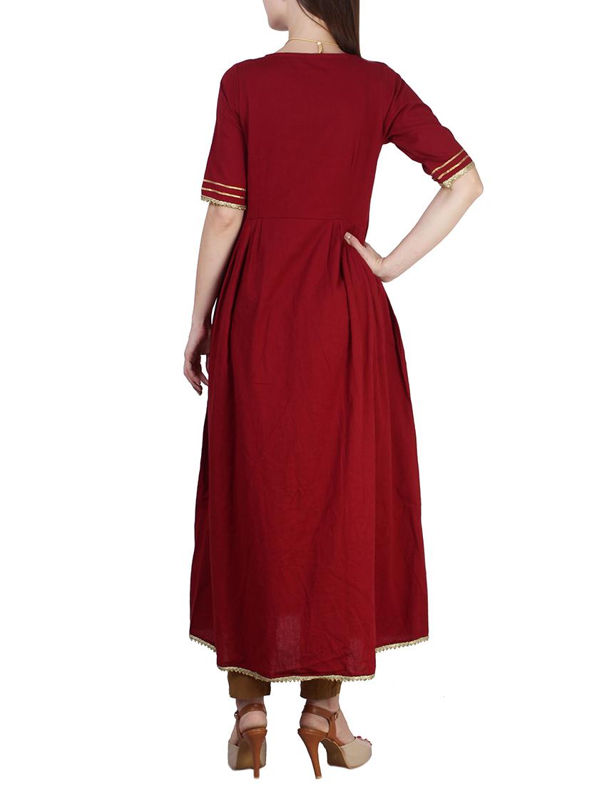 front slit flared kurta - 15855979 - Zoom Image - 3