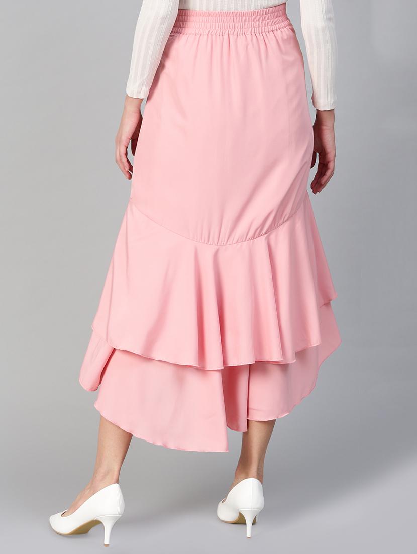 tie-knot waist ruffled high-low skirt - 15856051 - Zoom Image - 3