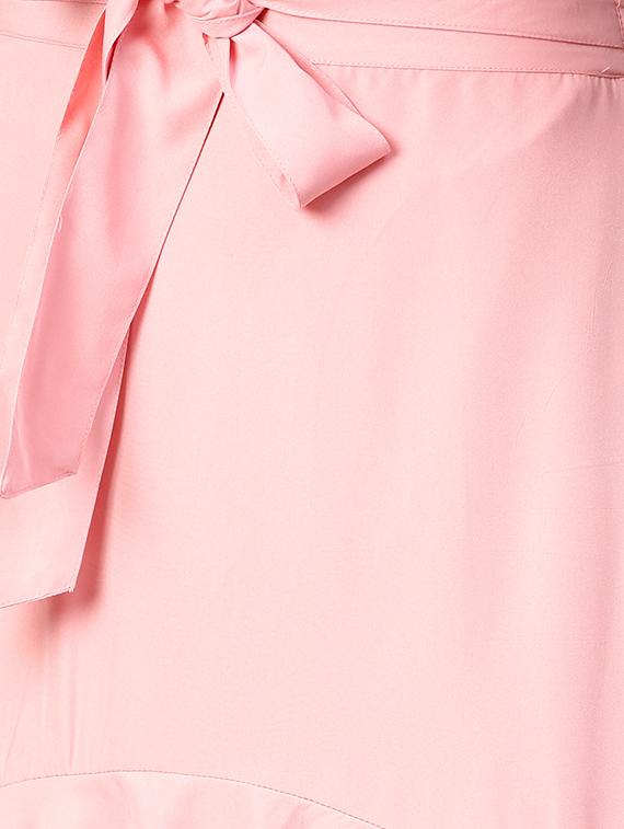 tie-knot waist ruffled high-low skirt - 15856051 - Zoom Image - 4
