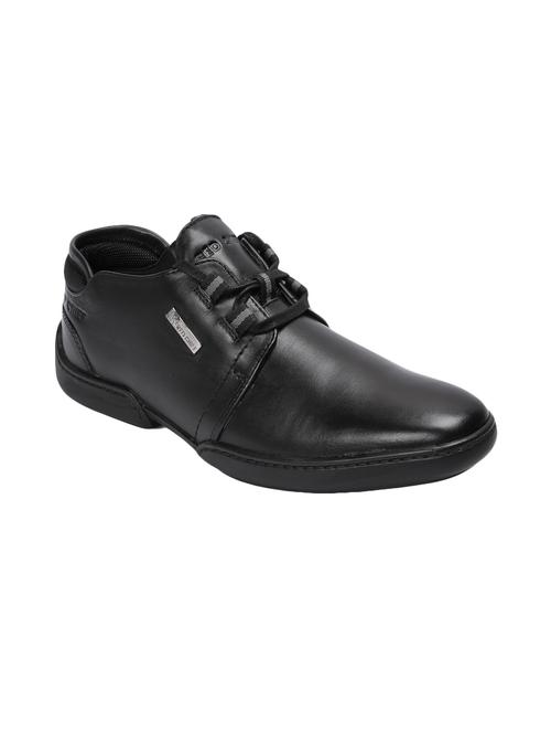 red chief black leather lace up shoes - 15856061 - Standard Image - 1