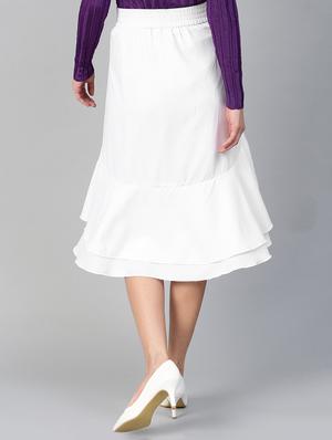 tie-knot waist ruffled high-low skirt - 15856064 - Standard Image - 3