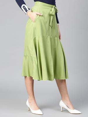 tie-knot waist front slit skirt - 15856069 - Standard Image - 2
