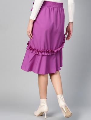 frill detail overlap tie-knot skirt - 15856083 - Standard Image - 3